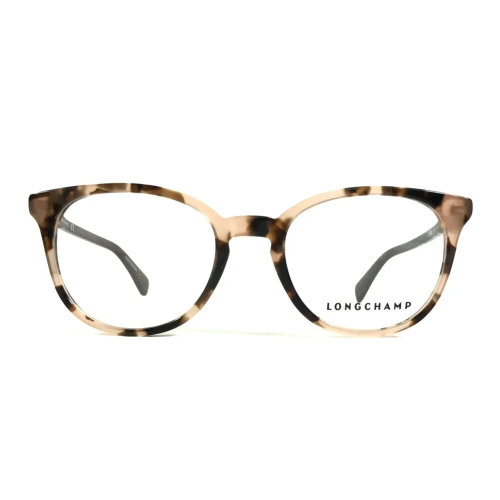Longchamp Eyeglasses Frames LO2608 690 Pink Tortoise Round Full Rim 49-19-140